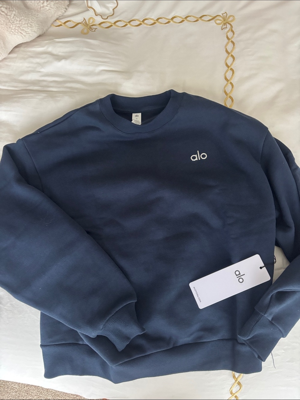 Alo Navy Crewneck Sweatshirt